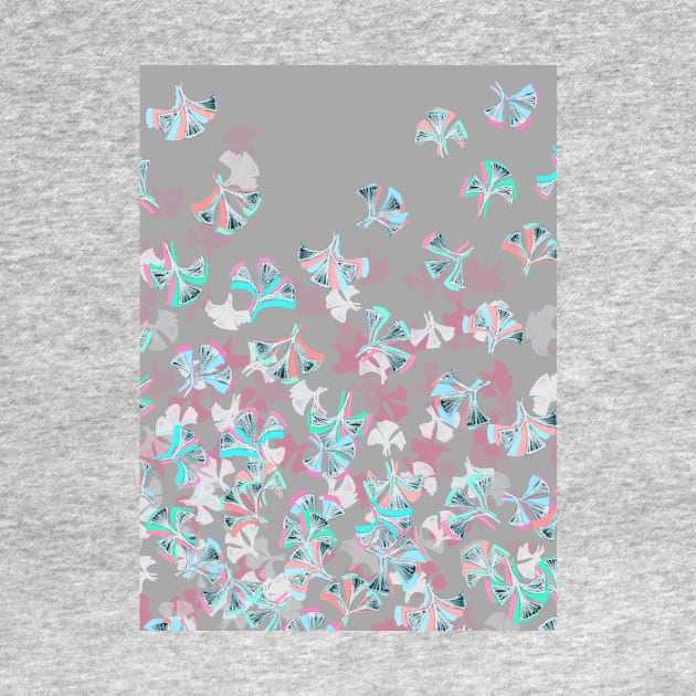 Flight - abstract in pink, grey, white & aqua by micklyn